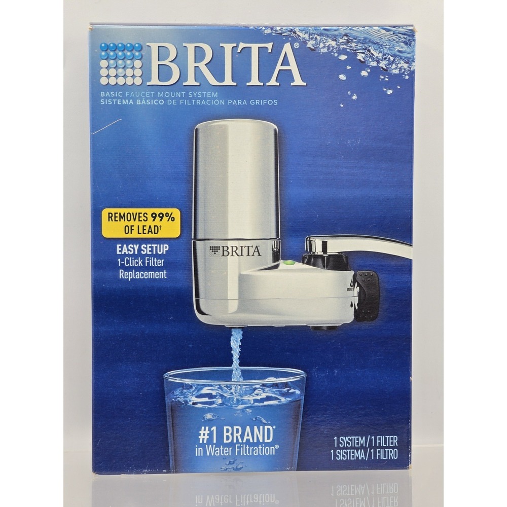 NEW Brita 35618 On Tap‎ Faucet Mount 1 Liter Water Chrome Filter System SAFF-100